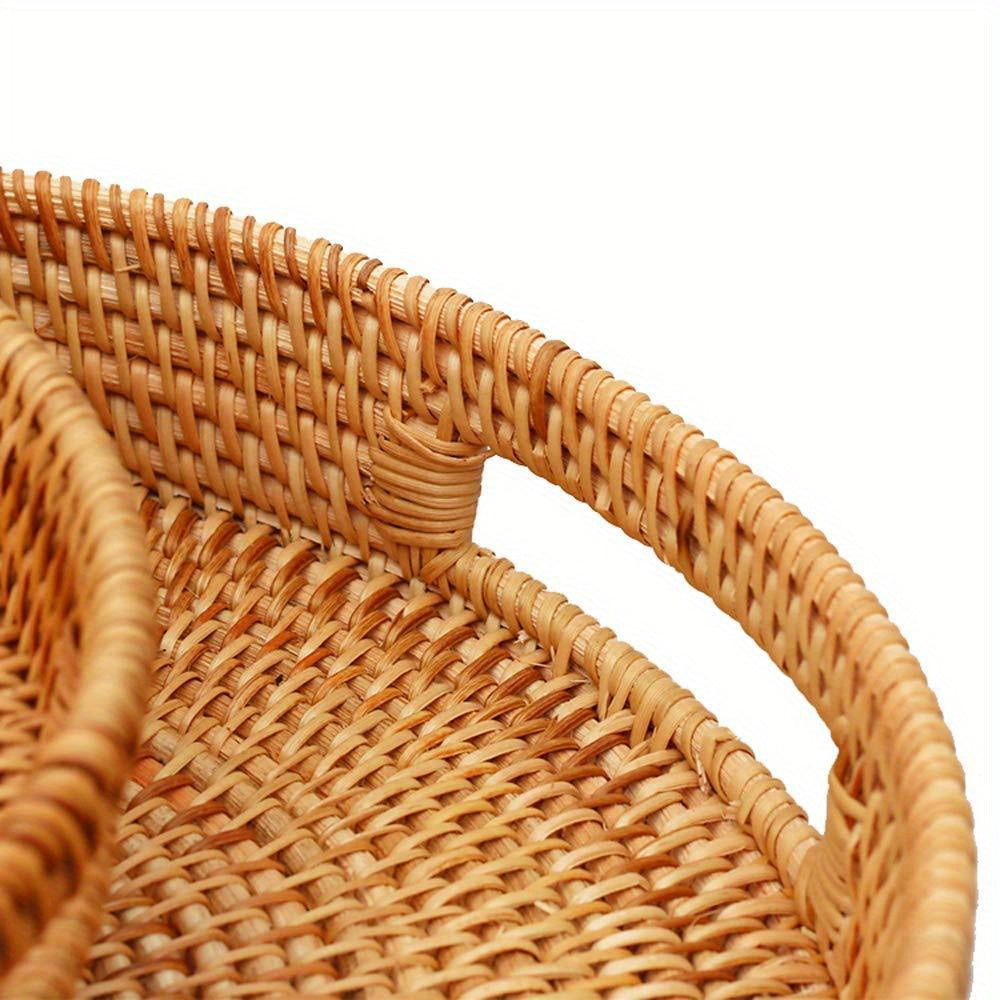 RattanServe - Elegant Håndlaget Fat av Naturlig Rattan Skanto