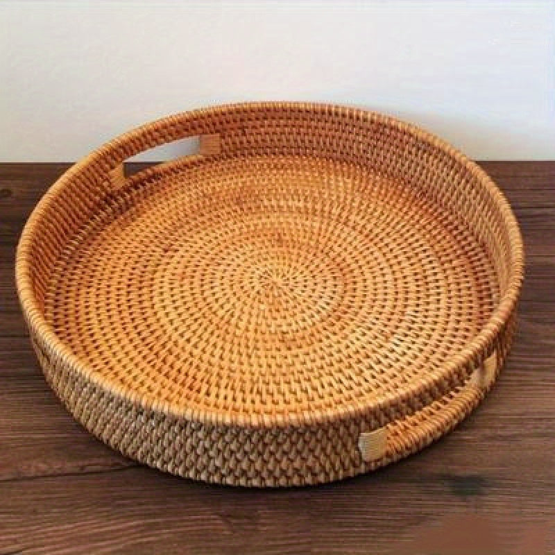 RattanServe - Elegant Håndlaget Fat av Naturlig Rattan Skanto
