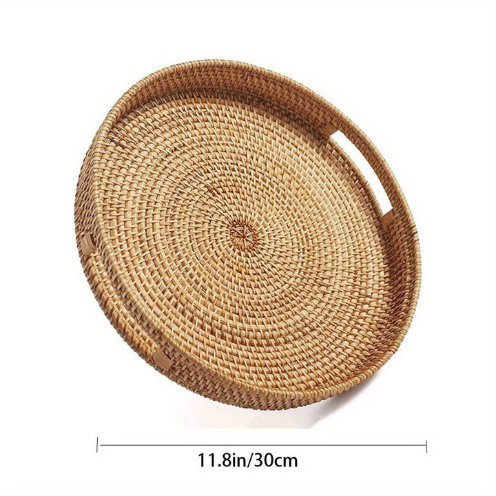 RattanServe - Elegant Håndlaget Fat av Naturlig Rattan Skanto