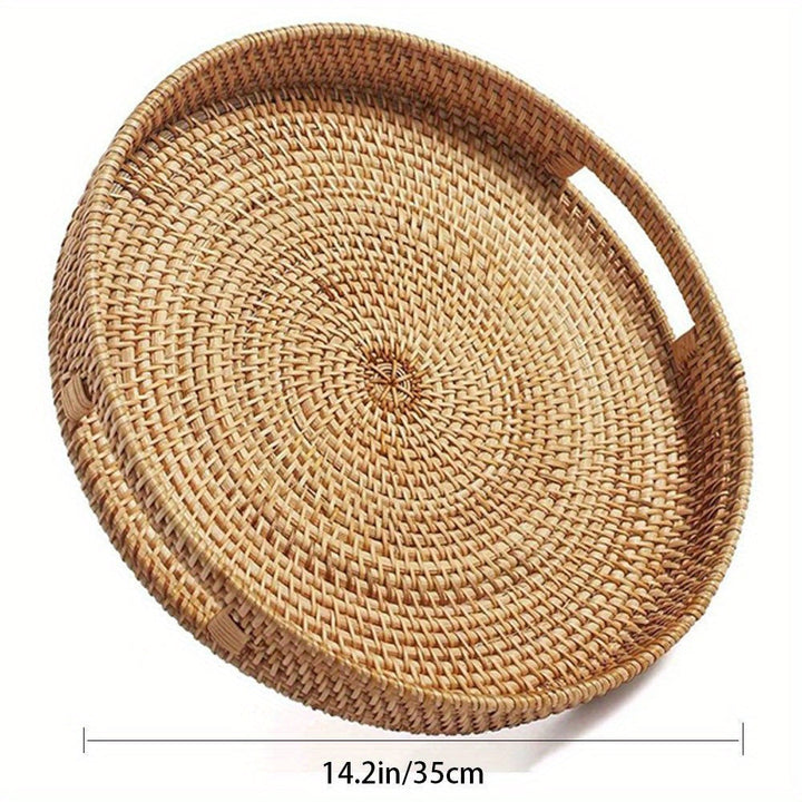 RattanServe - Elegant Håndlaget Fat av Naturlig Rattan Skanto