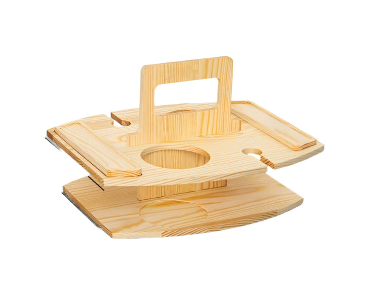 Skanto | Bærbar Tre Piknikbord med Romslig Serveringsområde 36x31x26cm