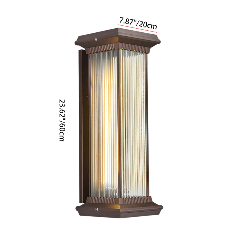 Moderne minimalistisk vanntett rektangulær aluminium glass 1/2 lys utendørs vegglampe for hage | Skanto