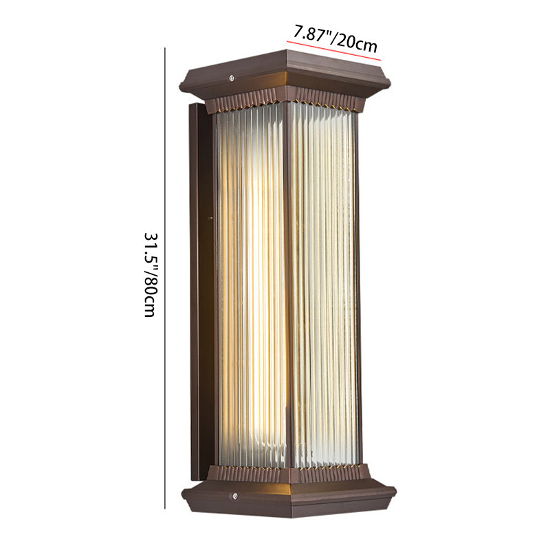 Moderne minimalistisk vanntett rektangulær aluminium glass 1/2 lys utendørs vegglampe for hage | Skanto
