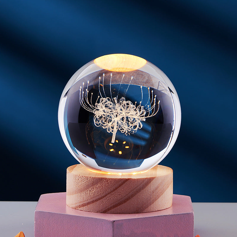 CrystalLight – 3D-krystall-nattlampe med LED-belysning | Stemningsbelysning for soverom eller stue