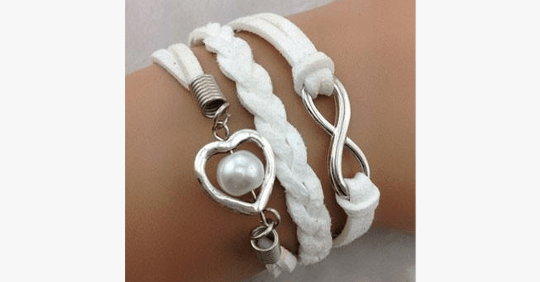 Skanto | Uendelig Perle Hjerte Armbånd - For forbindelser som varer evig