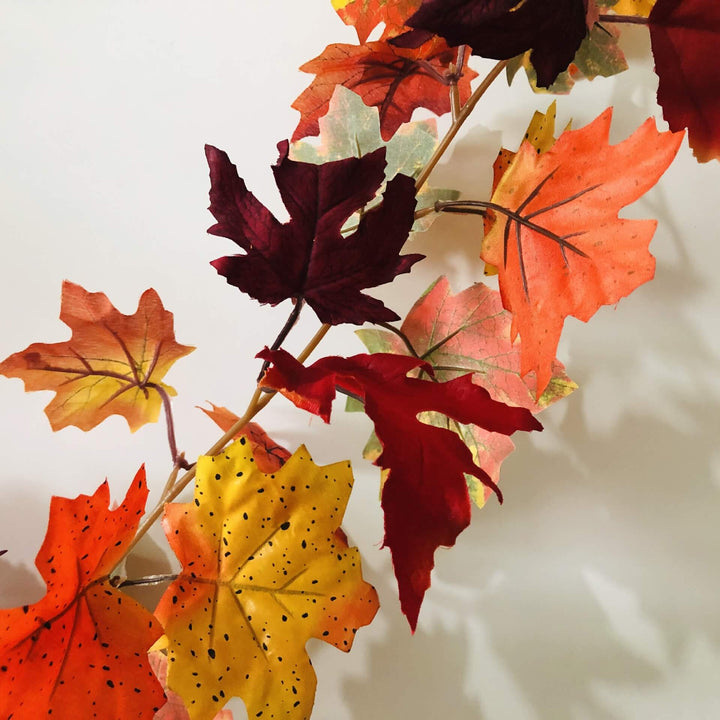 Skanto | Maple Leaf Rattan Festvindu Patio Fest Thanksgiving Høsthøsting Dekorasjon Lyslenker