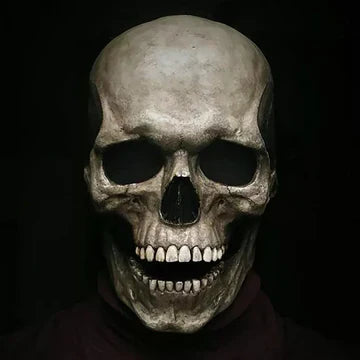 Skanto | Bevegelig Kjeve Realistisk Full Hode Hodeskalle Maske - Menneskelig Skjelettmaske for Halloween Fest
