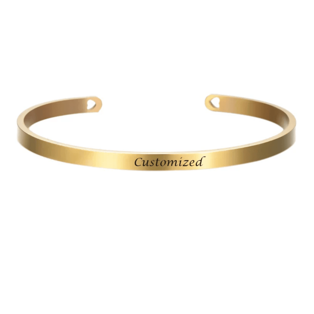 Skanto | Graviertes Edelstahl-Armreif | Personalisiertes minimalistisches Design