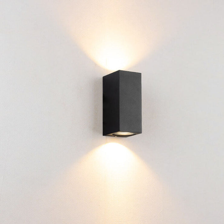 Moderne Enkle Utendørs Vannavstøtende Aluminium Glassylinder 2-Lykt Vegglampe | Skanto