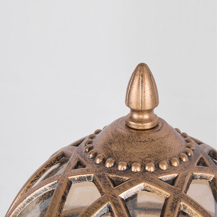 Tradisjonell kolonial globe glass aluminium 1-lys utendørs lys for hage | Skanto