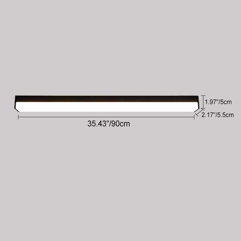 Moderne Minimalistisk Lang Rektangulær Aluminium PC LED Takmontert Lys For Utendørs Patio | Skanto