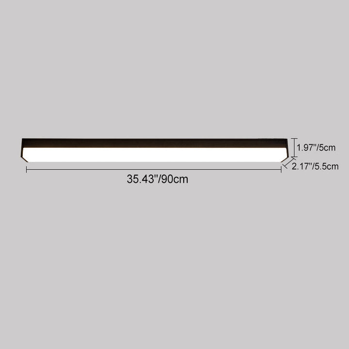 Moderne Minimalistisk Lang Rektangulær Aluminium PC LED Takmontert Lys For Utendørs Patio | Skanto