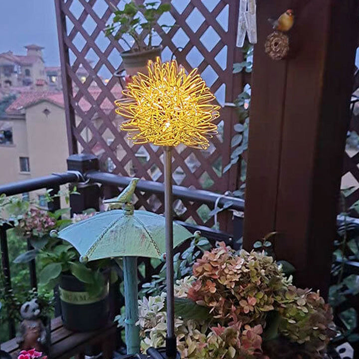 Solar Dandelion Aluminiumtråd Globe Lys LED Utendørs Vanntett Luminøs Hageinnsetting Bakkelys Landskapslys | Skanto