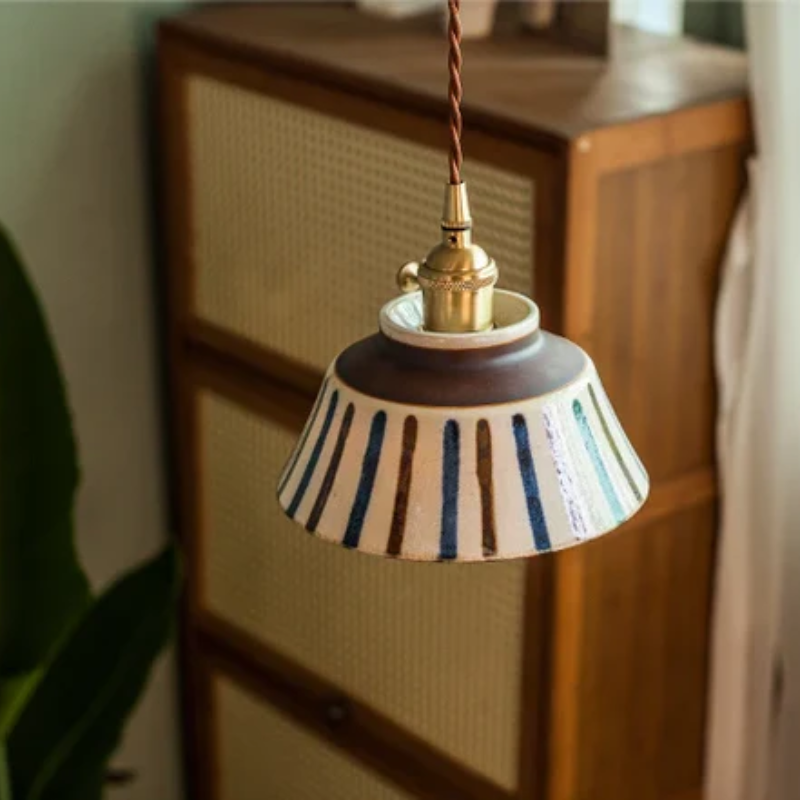 Skanto | Retro japansk pendellampe laget av keramikk
