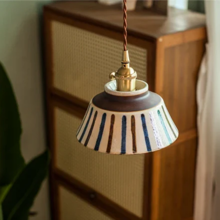 Skanto | Retro japansk pendellampe laget av keramikk