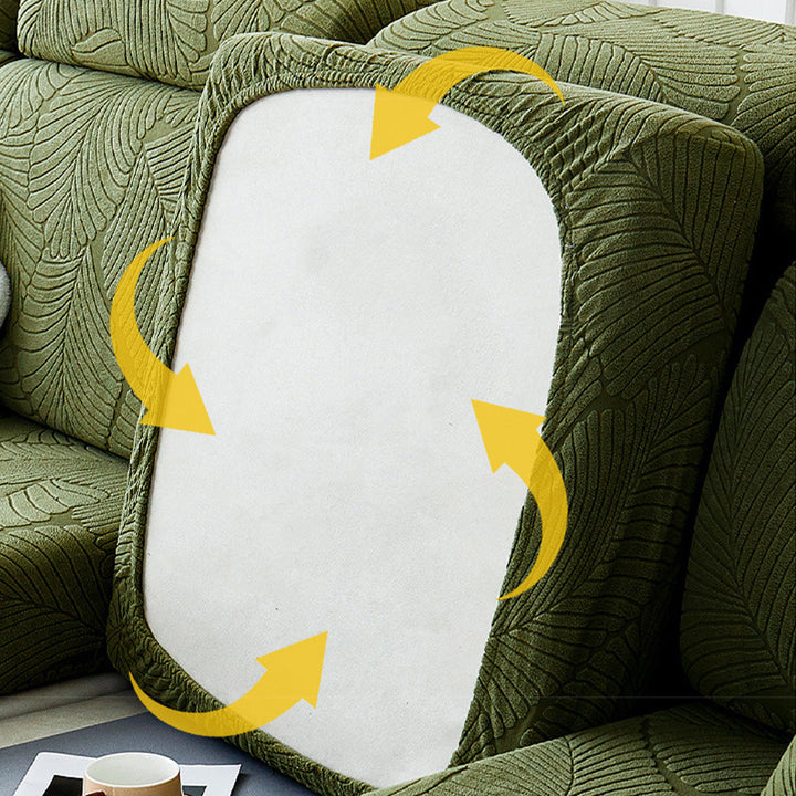 Skanto | Moderne Blader Jacquard Vanntett Anti-Ripe Stretch Full Dekke Sofa Dekke