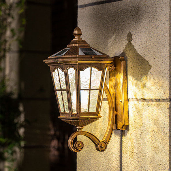 Europeisk sol utendørs lanterne aluminium glass vanntett 1-lykt vegg lampe | Skanto