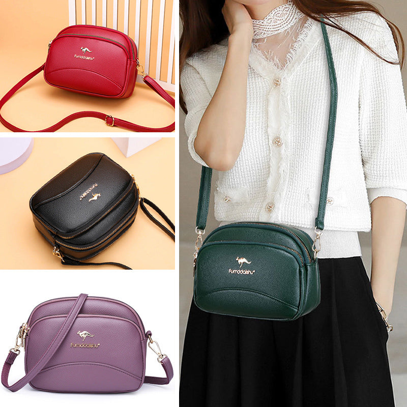 Skanto | Myk Lær Multi-Lomme Skulder Crossbody Bag