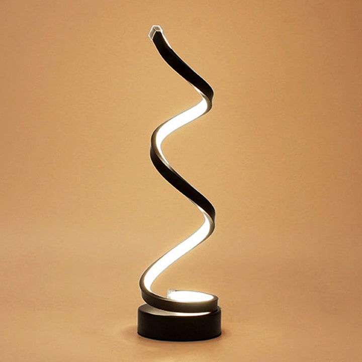 Skanto | Spiral Bånd Metall Bordlampe Enkelhet Svart/Hvit/Gull LED Arbeidsbelysning med Rund Bunn i Varm/Hvit Lys