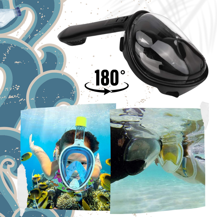 Snorkelmaske med 180° panoramautsikt