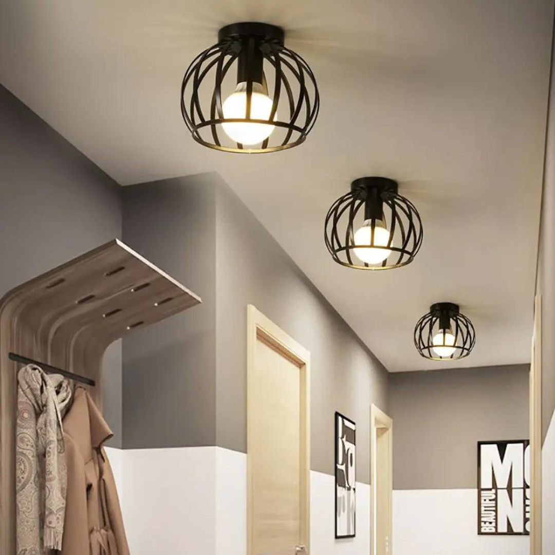 Trendy industriell taklampe med åpent design - ForgeLight | Skanto