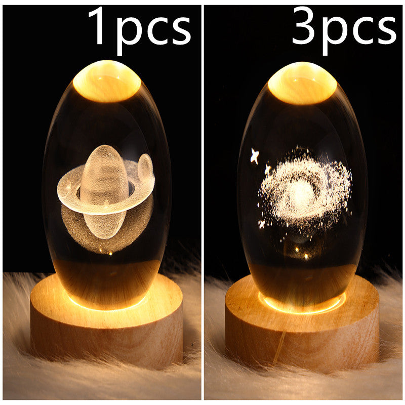3D Galaxy Crystal Ball LED Nattlys | Skanto