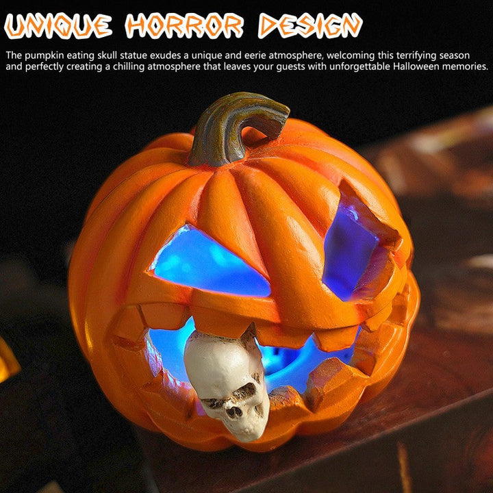 Skanto | Spooky Realistic Jack O'Lantern Halloween Dekorasjon | Hodeskalle Rekvisitt