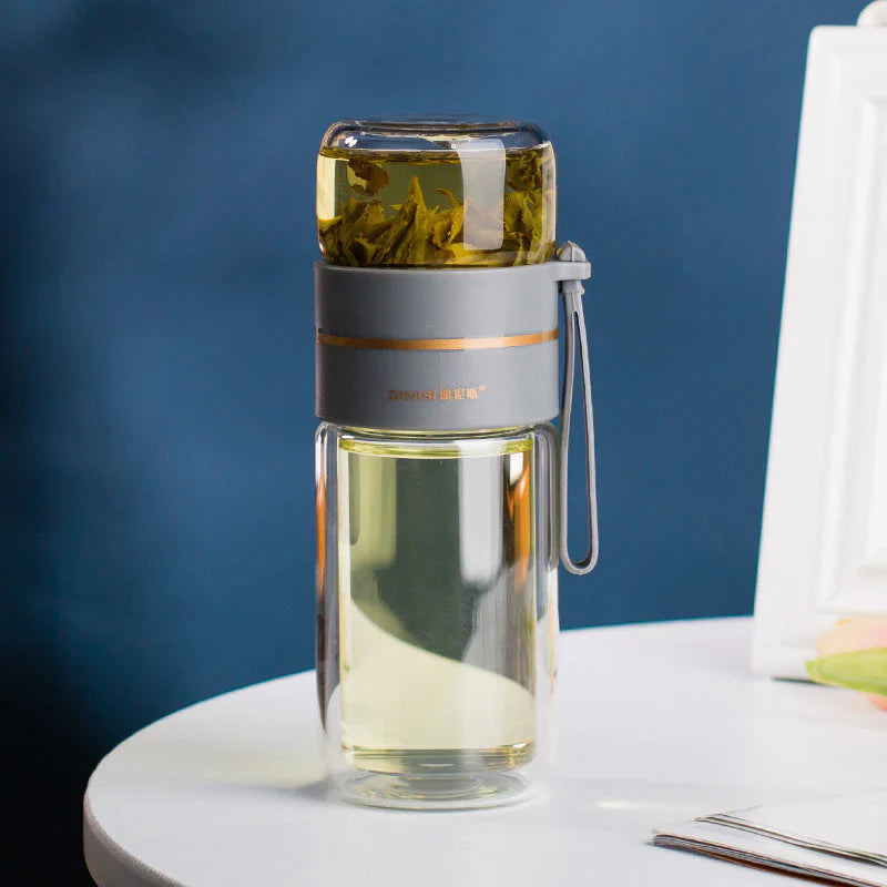 Skanto | Dobbelveggs glassflaske med tefilter og infusor