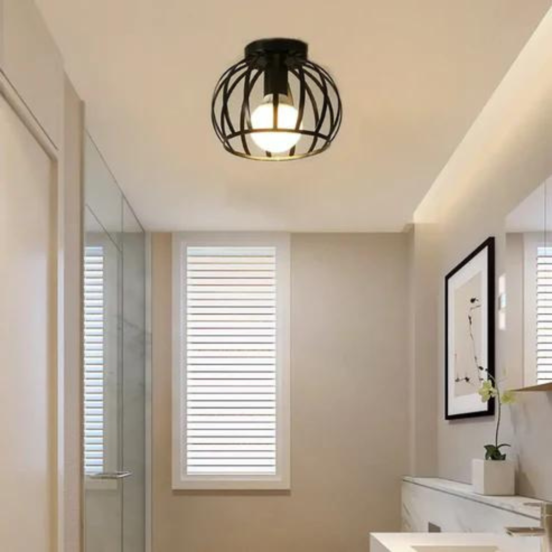 Trendy industriell taklampe med åpent design - ForgeLight | Skanto