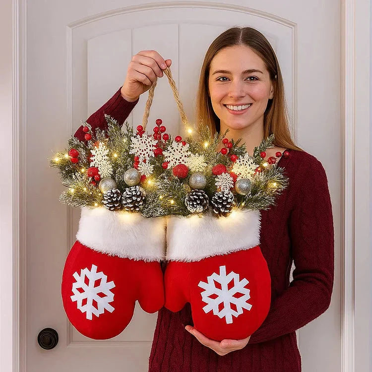 Skanto | Forbelyst julekrans i mittenform – 120 LED-lys med tidtakerfunktion