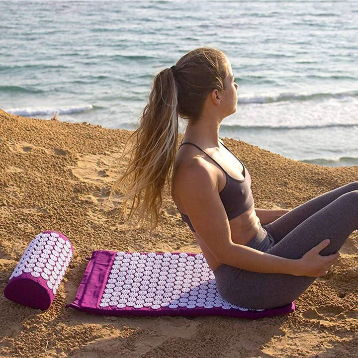 Skanto | Akupressur yogamatte & pute sett for naturlig smertelindring & avslapning