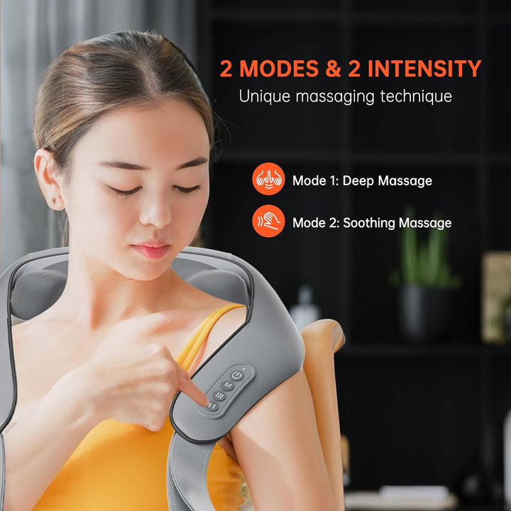 Skanto | Oppvarmet Massasje Stol med Rygg- og Nakkepute – Shiatsu Massasje for Total Komfort
