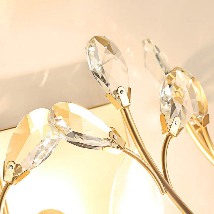 Skanto | Luminis Vegglampe | Luksus Krystall Design | Blad Motif | 1-Lyskilde & Moderne