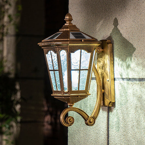 Europeisk sol utendørs lanterne aluminium glass vanntett 1-lykt vegg lampe | Skanto