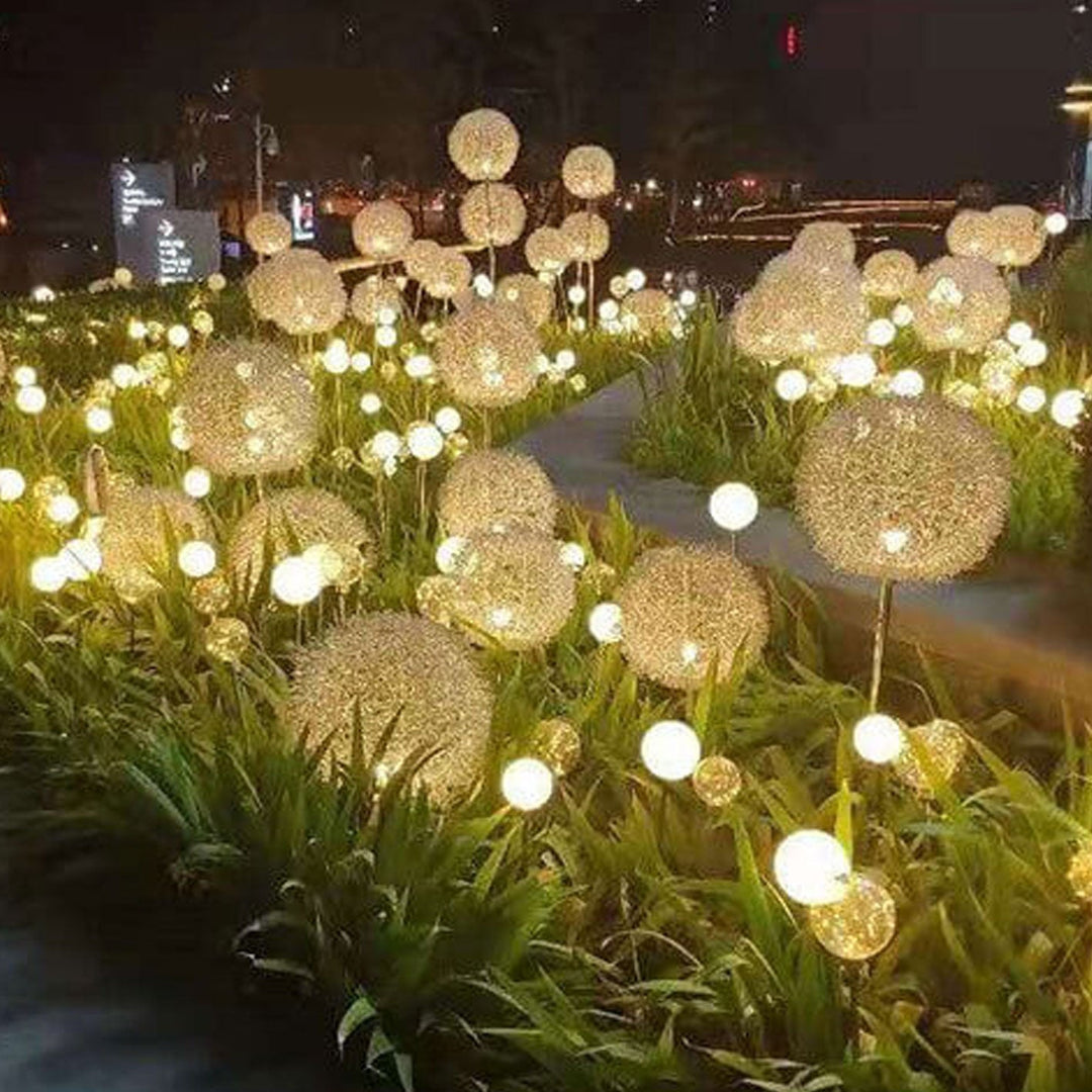 Solar Dandelion Aluminiumtråd Globe Lys LED Utendørs Vanntett Luminøs Hageinnsetting Bakkelys Landskapslys | Skanto