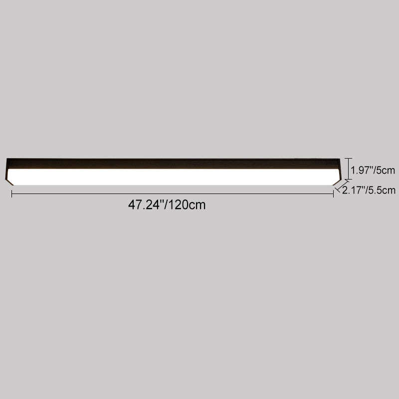 Moderne Minimalistisk Lang Rektangulær Aluminium PC LED Takmontert Lys For Utendørs Patio | Skanto