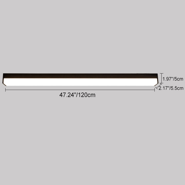 Moderne Minimalistisk Lang Rektangulær Aluminium PC LED Takmontert Lys For Utendørs Patio | Skanto