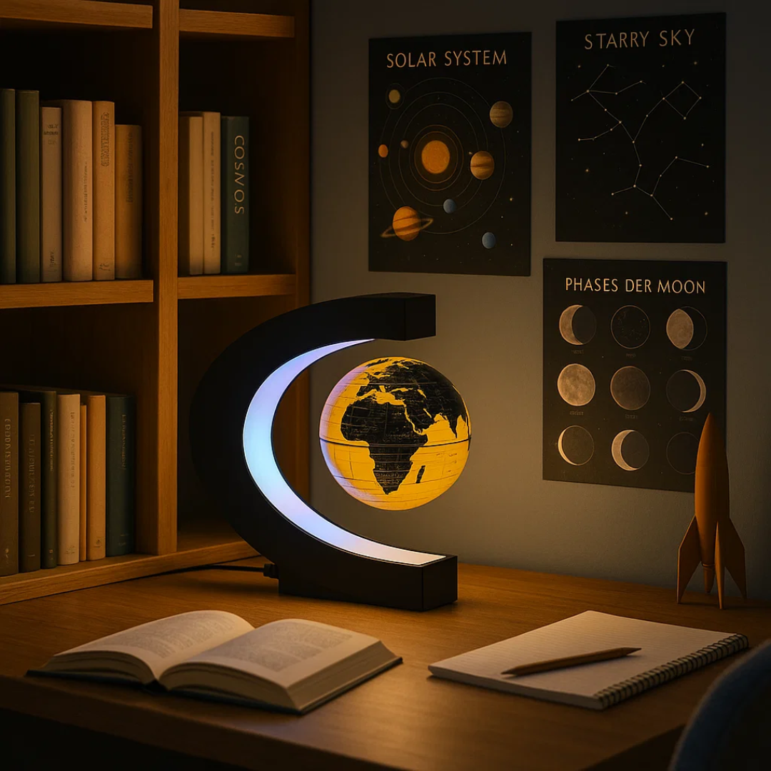 AstroGlobe LED-Weltkugel – Skjebende Globuslampe med Magnetaufhängung