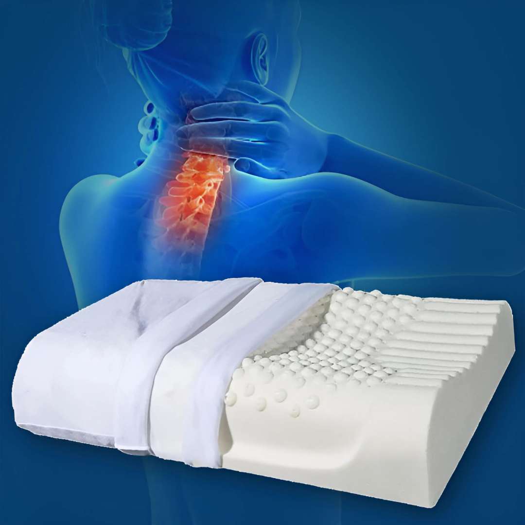 EcoNeck Comfort | 100% Naturlatex Ortopediskpute - for Nakke Smerte - Komfortabel og Støttende Pute - Bedre Søvn - Velvære Skanto