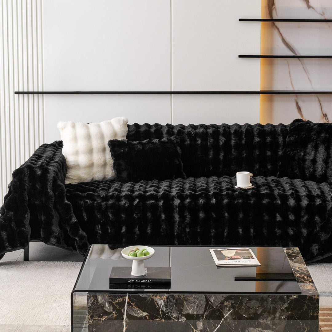 Luksus Ripple Faux Fur Sofa Deksel - Moderne, Stilig & Holdbar Sofa Beskyttelse | Skanto