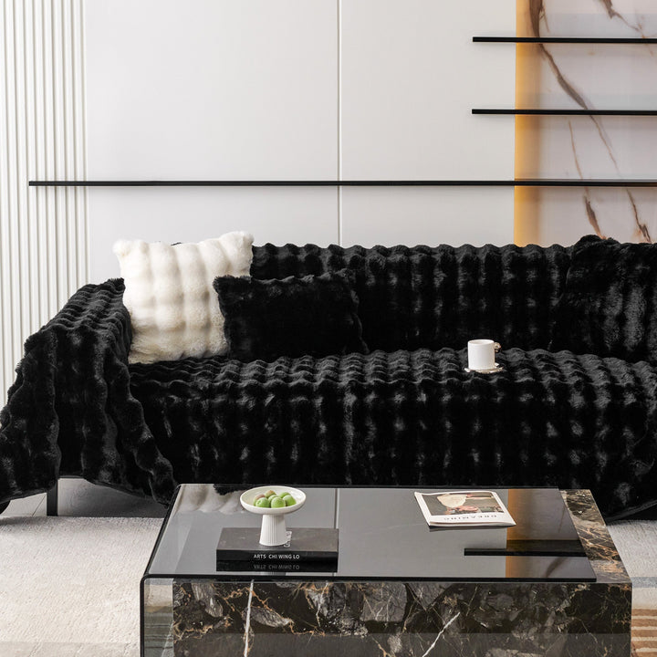 Luksus Ripple Faux Fur Sofa Deksel - Moderne, Stilig & Holdbar Sofa Beskyttelse | Skanto