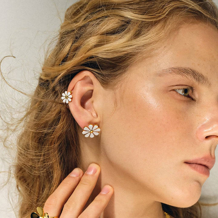 Skanto | 18k Dainty Daisy Blomster Øredobber