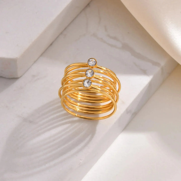 Skanto | 18k Flerlags Tre-diamantringer