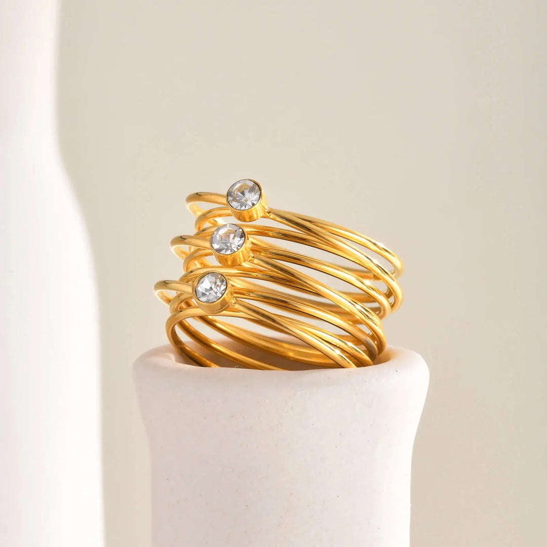 Skanto | 18k Multi Laget Triple Diamant Ringer