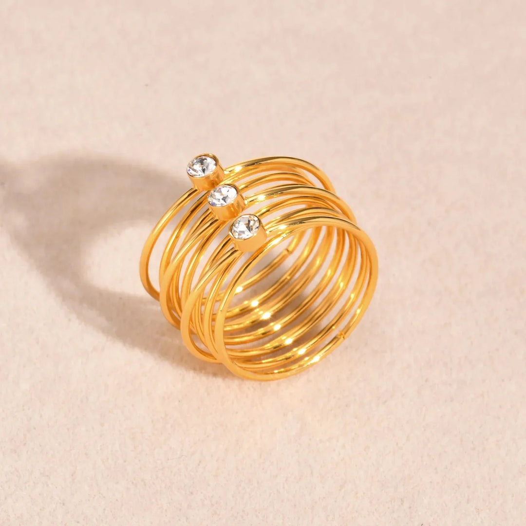 Skanto | 18k Flerlags Tre-diamantringer