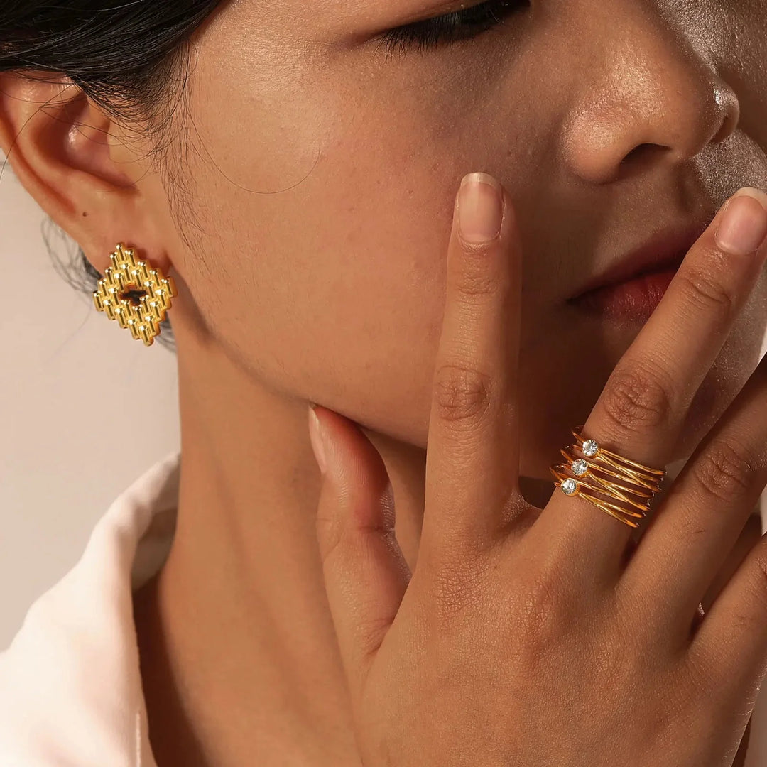 Skanto | 18k Multi Laget Triple Diamant Ringer