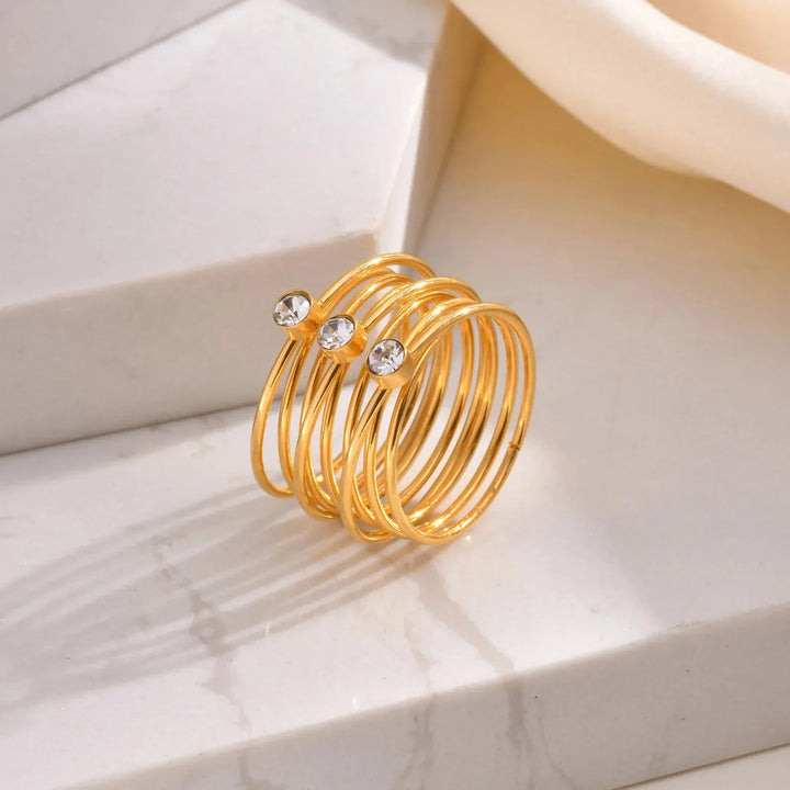 Skanto | 18k Flerlags Tre-diamantringer