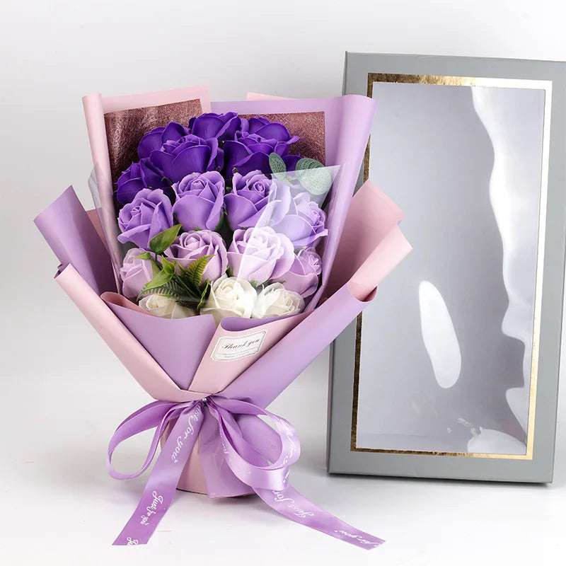 Romantischer Rosenstrauß aus Seife – Geschenk zum Valentinstag