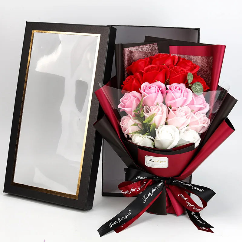 Romantischer Rosenstrauß aus Seife – Geschenk zum Valentinstag