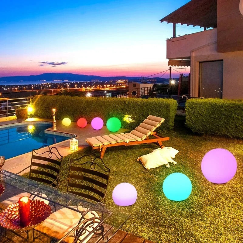 Skanto | Vanntette Sol-Ikke-Ball Lamper – RGB LED Belysning for Utendørs